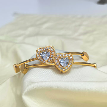 Heart Zircon Gold-Plated Bracelet – Premium Artificial Jewelry for Women