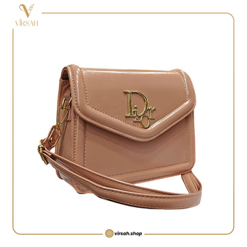 Elegant Nude Pink Mini Crossbody Bag for Women | Premium PU Leather Shoulder Bag