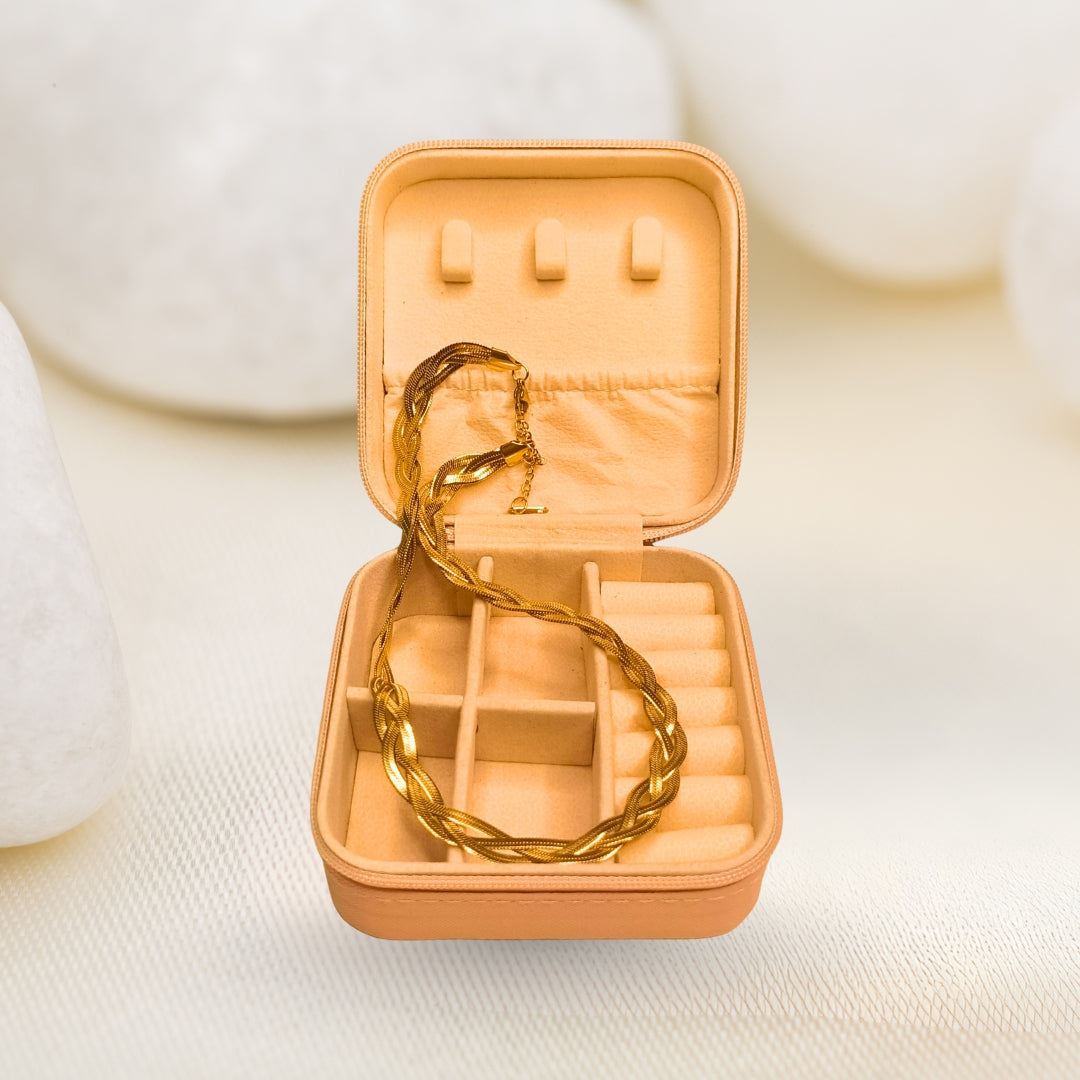 Elegant Braided Gold Statement Necklace