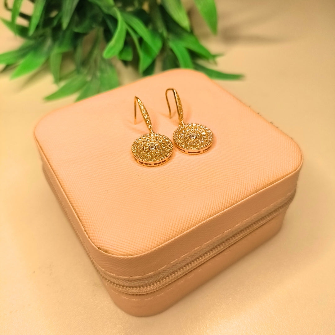 Crystal Round Disc Gold-Plated Jewelry Set | Artificial Jewelry for Women