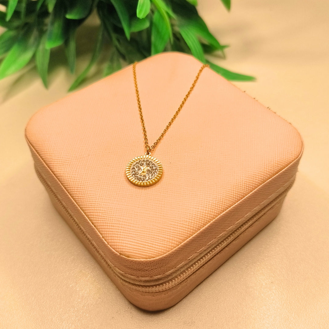 Crystal Radiance Round Gold-Plated Jewelry Set | Artificial Jewelry for Women