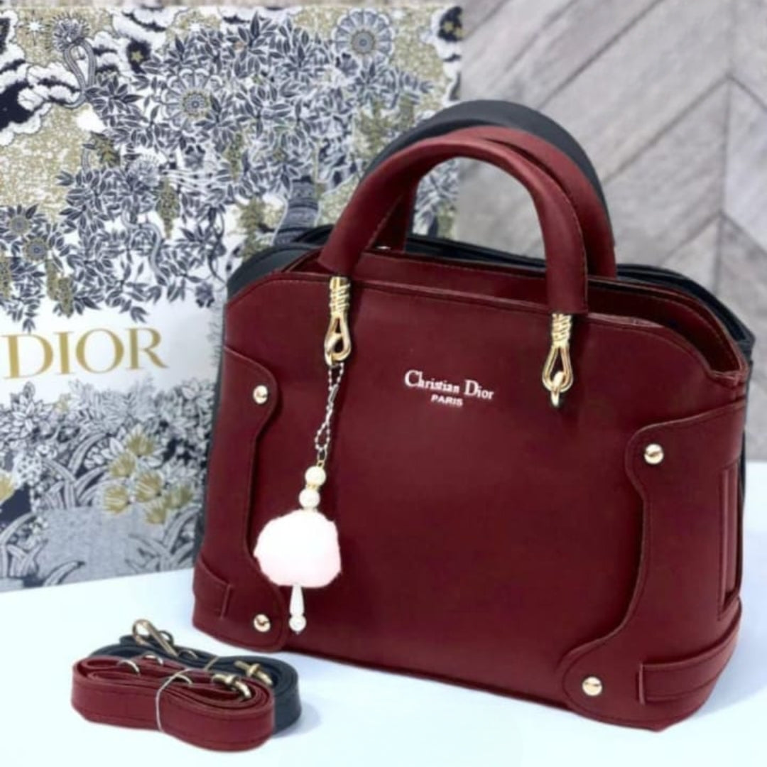 Elegant Navy Blue Structured Handbag for Women | Top Handle & Crossbody Bag