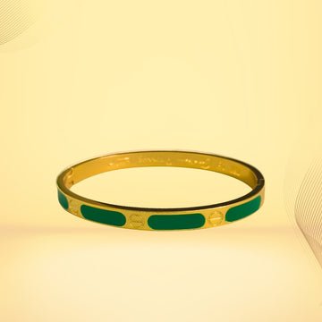 Virsah Green Enamel Gold Bracelet | Premium Fashion Bangle for Women