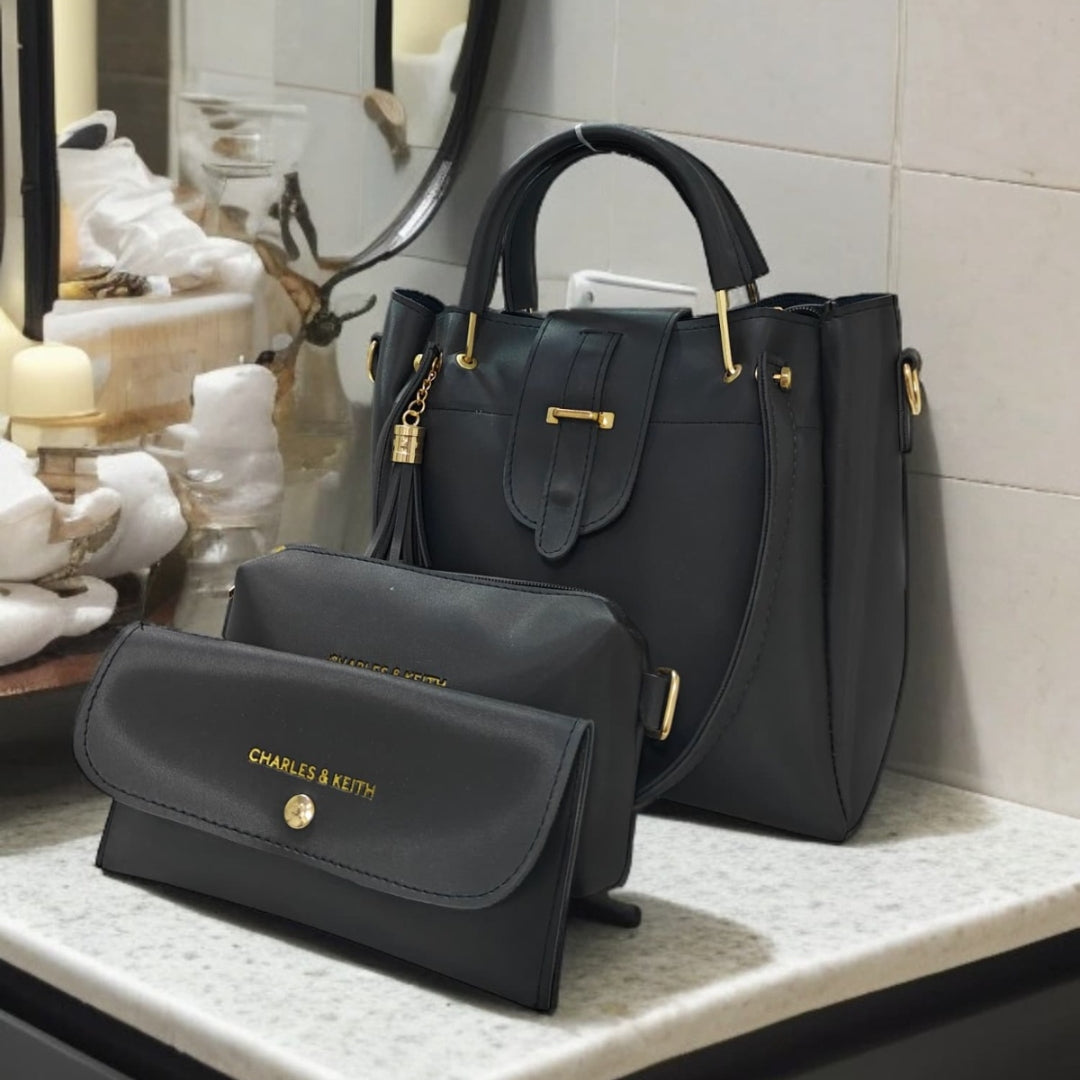 Premium 3-Piece Emerald Green Handbag Set – Elegant & Versatile