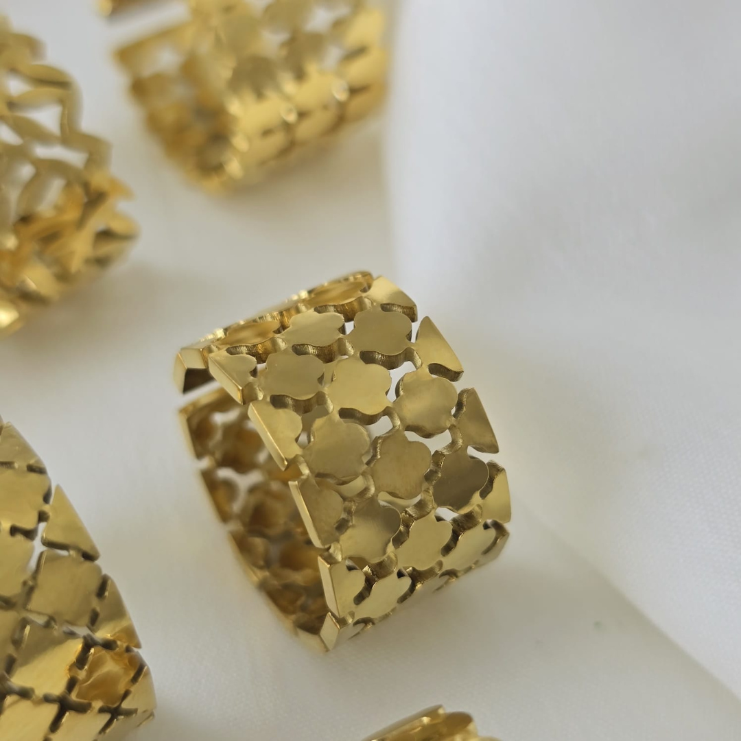 Gold-Plated Heart Ring for Women - Adjustable