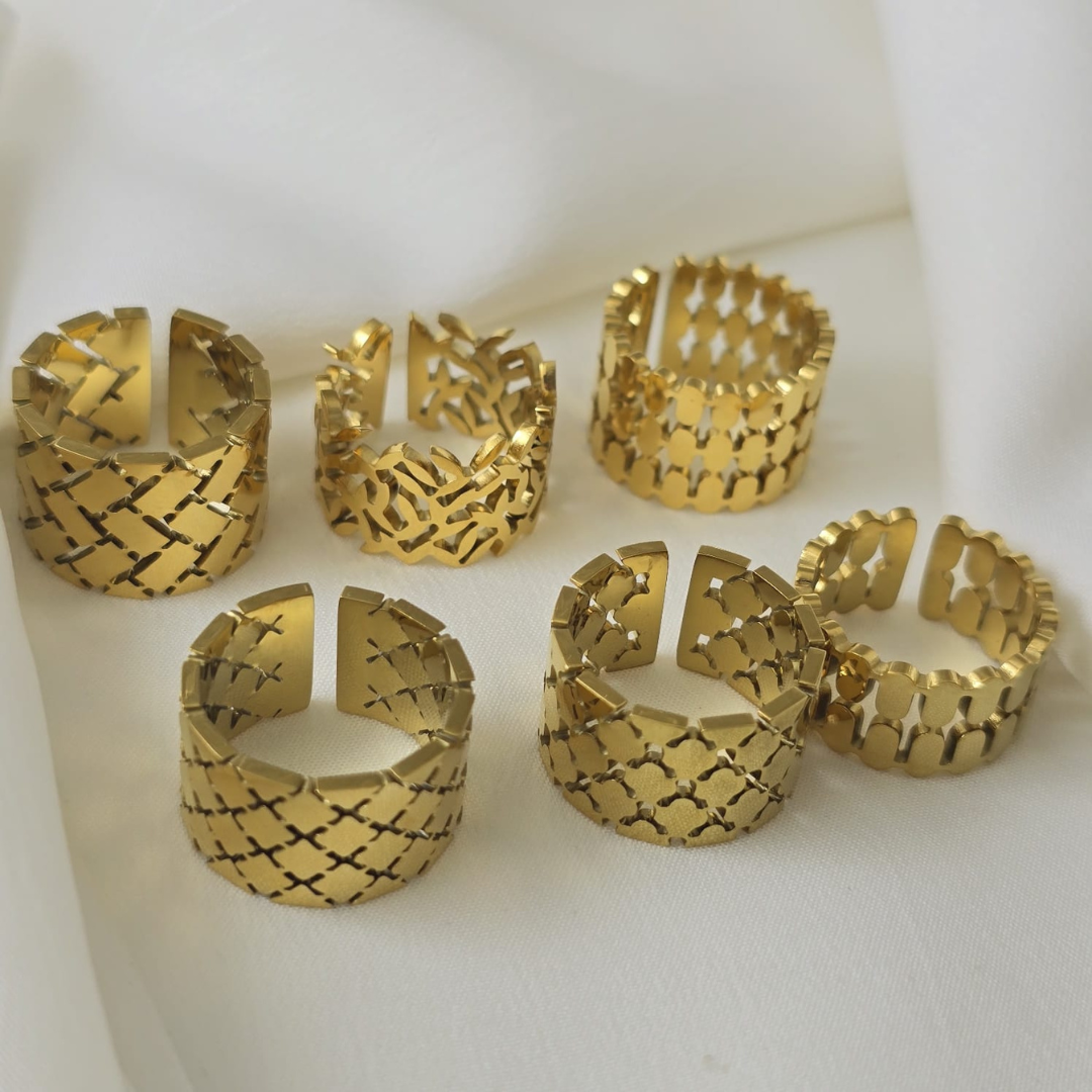 Gold-Plated Heart Ring for Women - Adjustable