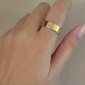 Silver Adjustable Ring for Women with Crystal Detail