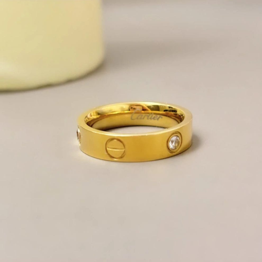 Silver Adjustable Ring for Women with Crystal Detail