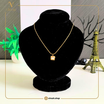 Virsah Gold Square Pendant Necklace | Elegant Artificial Jewelry for Women