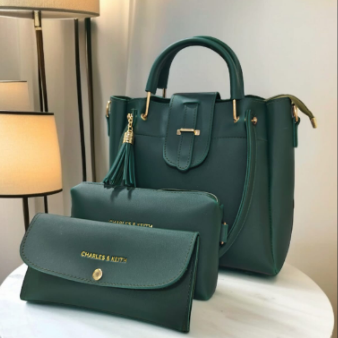 Premium 3-Piece Handbag, Clutch & Wallet Set – Elegant & Versatile