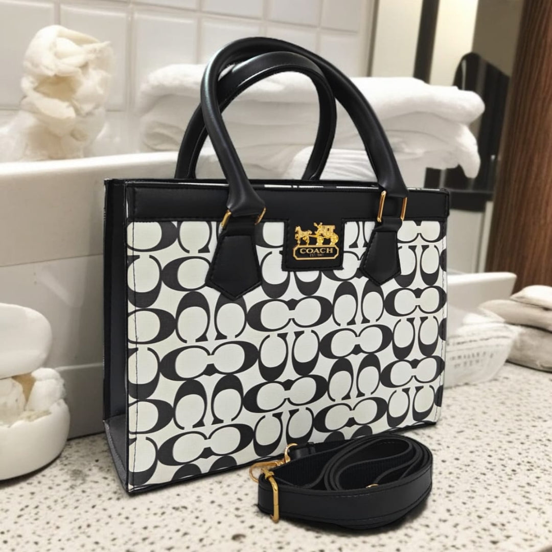 Luxury Coach-Inspired Monogram Handbag for Women | Premium Shoulder