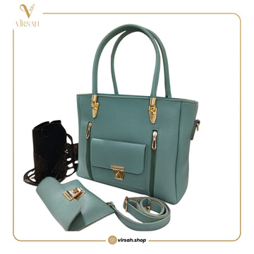 Premium 3-Piece Structured Handbag Set | Elegant Everyday Tote for Women