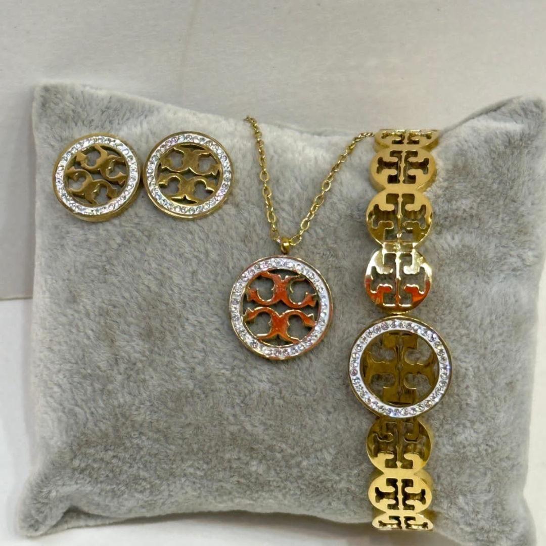 Stainless Steel Torry Combo Jewelry Set – Necklace, Earrings & Bracelet (3 Pcs)