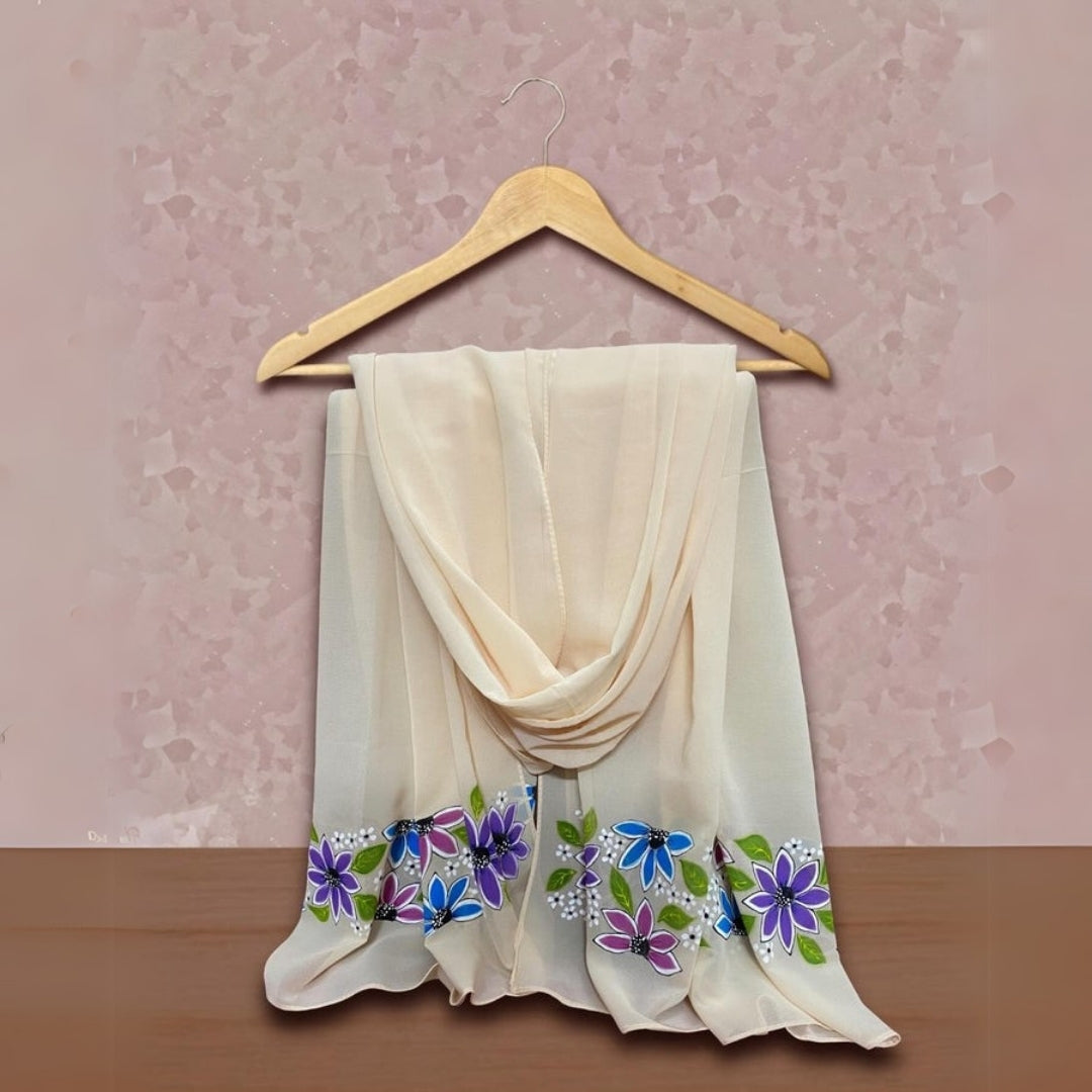 Classic Georgetta Hijab with Handcrafted Prints