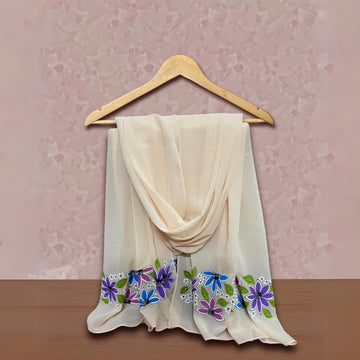 Classic Georgetta Hijab with Handcrafted Prints