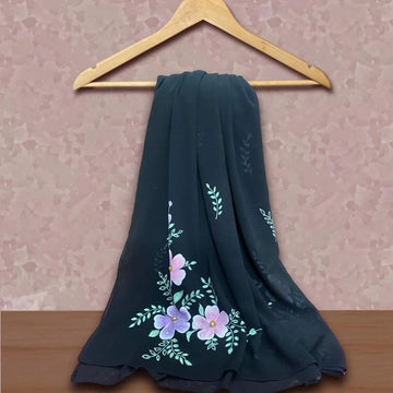 Youth Style Georgette Head Scarf with Printed Touch