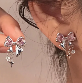 New Y2K Bowknot Zircon Stud Earrings