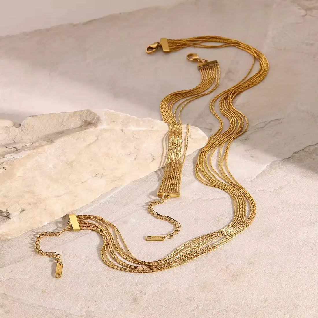 Stainless Steel 8-Layer Necklace for Women