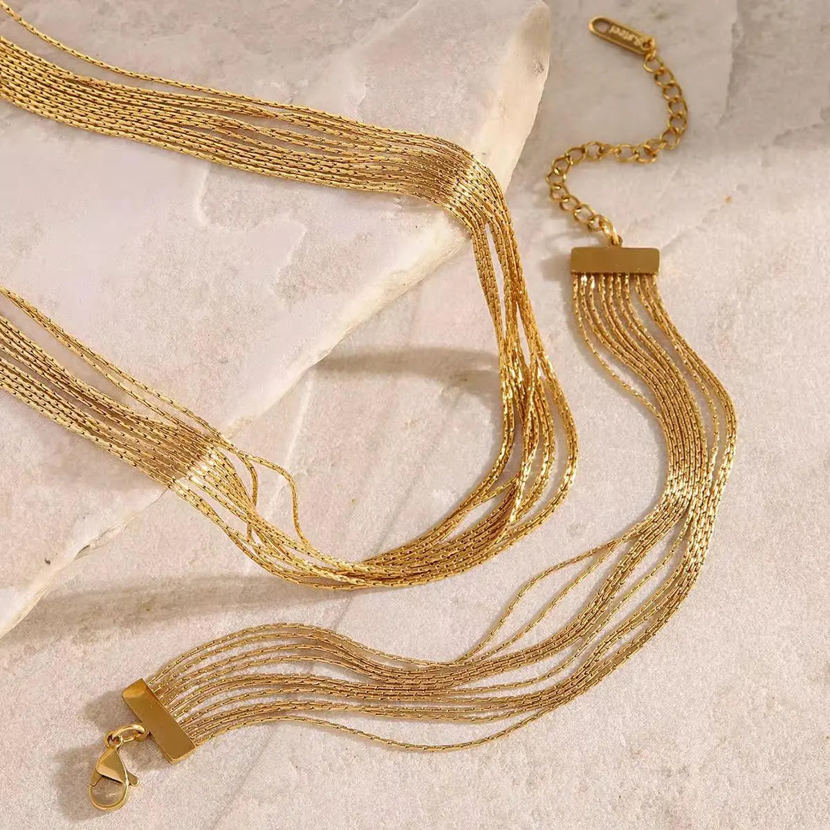 Stainless Steel 8-Layer Necklace for Women