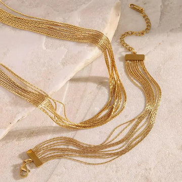 Stainless Steel 8-Layer Necklace for Women