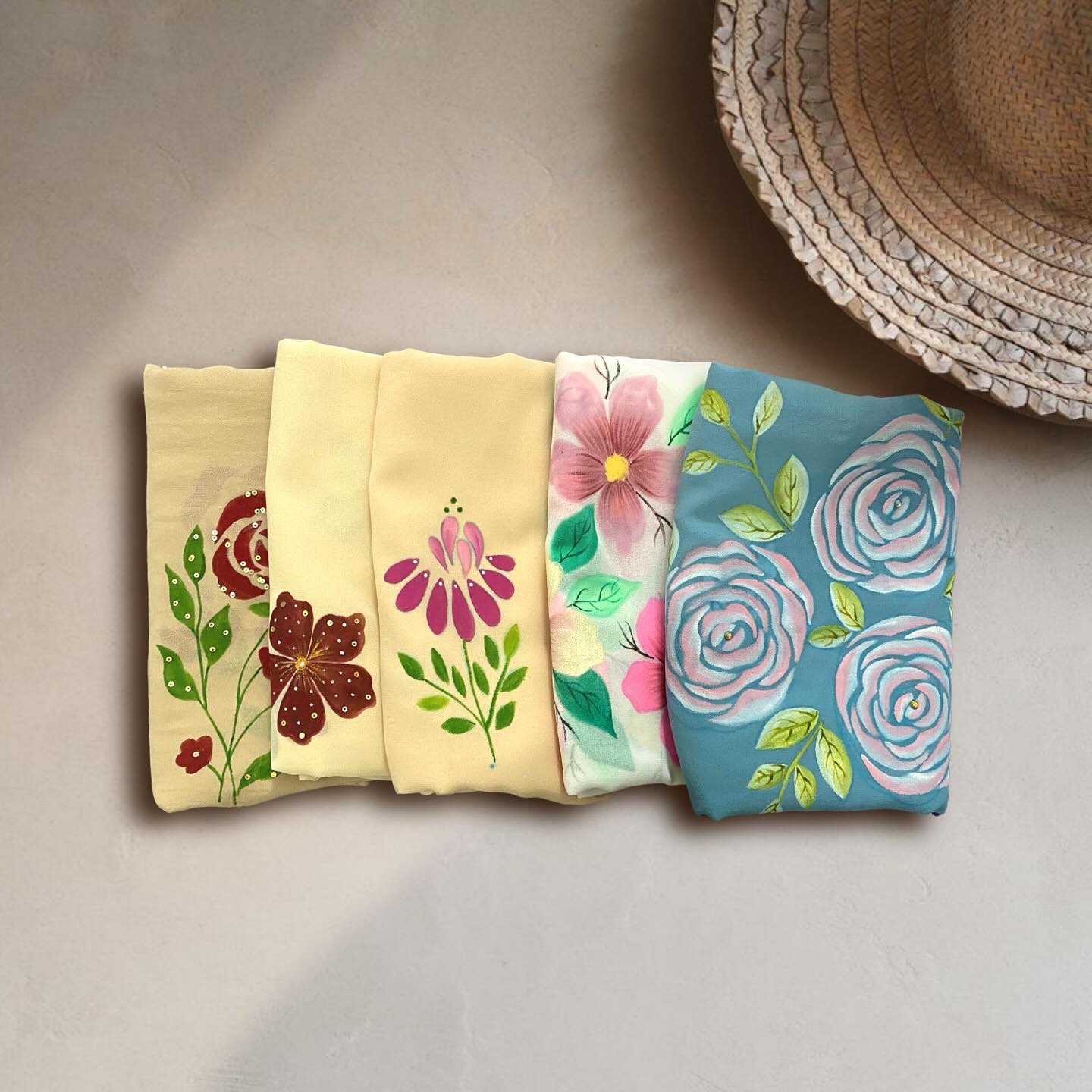 Artistic Floral Wrap in Georgette Fabric