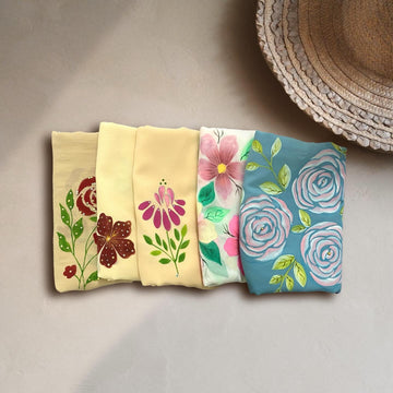 Artistic Floral Wrap in Georgette Fabric